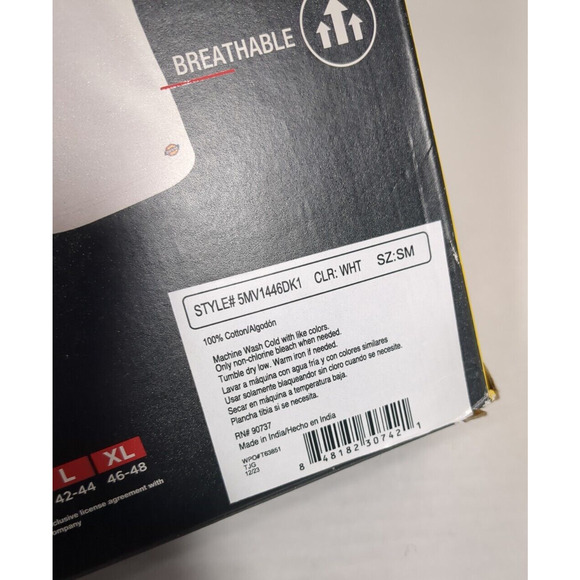 Dickies 5 Pack Undershirts Mens Small White V neck Flex Fabric Breathable WHITE - Picture 4 of 4